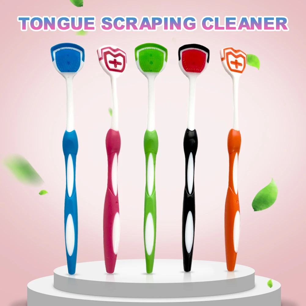 

1pc Tongue Scraper Oral Health Care Bad Breath Oral Dirts Remover Soft Silicone Tongue Cleaner for Kids Adults Shipping