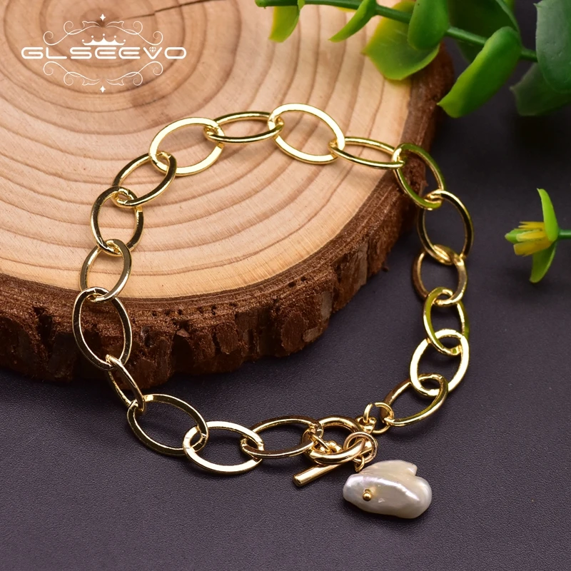 GLSEEVO оригинальный дизайн Пресной воды Жемчужные Браслеты барокко для женщин