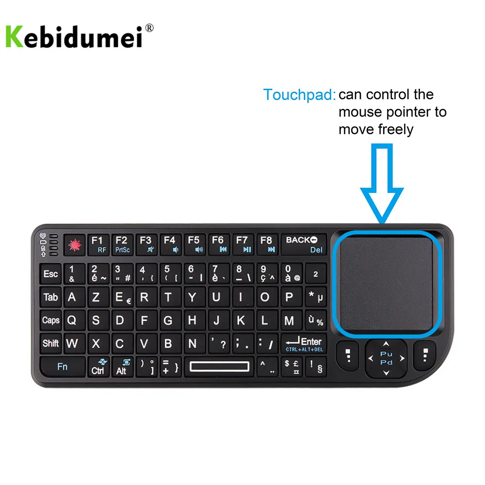 Kebidumei профессиональная мини X1 ручная 2 4G RF клавиатура Qwerty с тачпадом мышь для