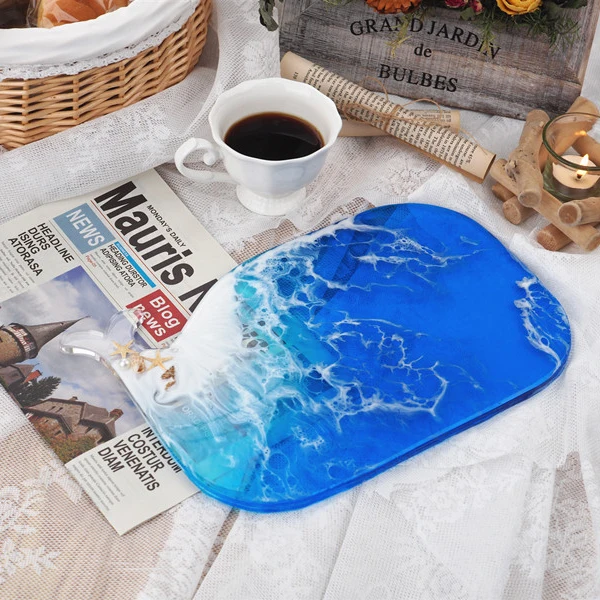 

Large Tray Handmade DIY Crystal Epoxy Silicone Mold Marine Series Turtle Whale Mirror Table Home Decoration Jewelry Display