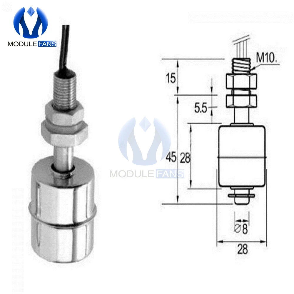 Мини индикатор вертикальный датчик уровня воды из нержавеющей стали 45 мм