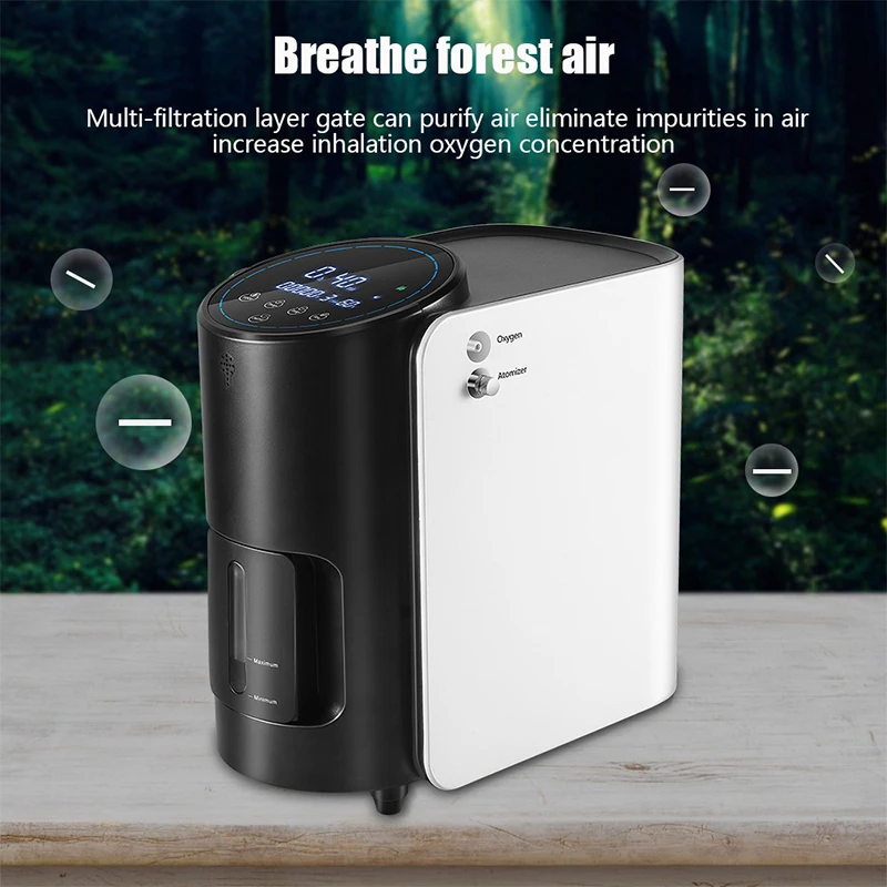 

1-7L/min Oxygen Concentrator Machine Generator Portable Oxygen Making Machine Without Battery Air Purifier AC 220V/110V EA