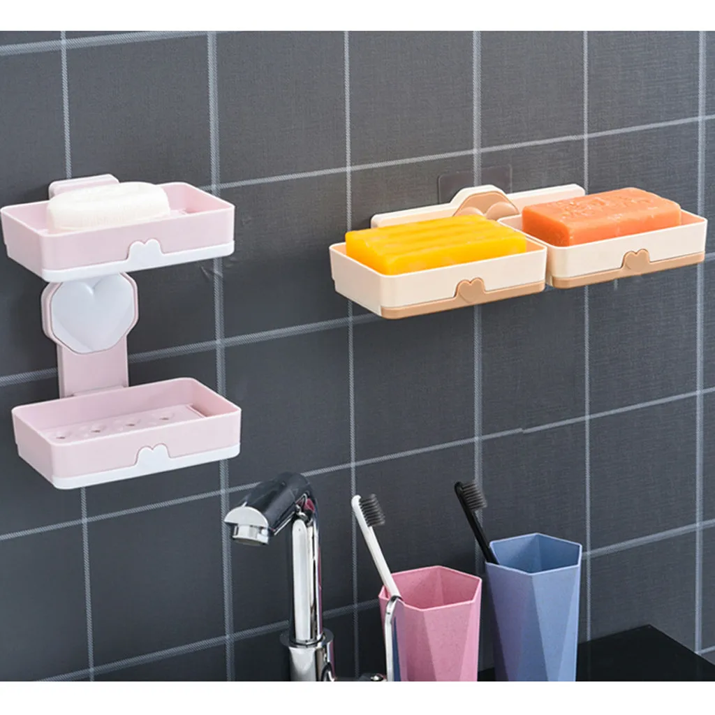 Двухслойный дренажный держатель для мыла непробиваемый футляр контейнер | Дом и