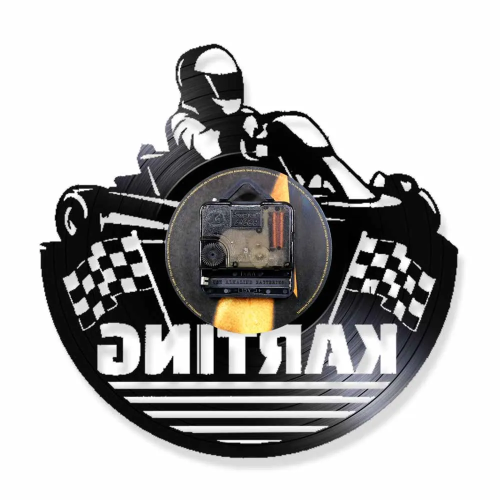 Картинг гоночный виниловых пластинок настенные часы современные спортивные LP