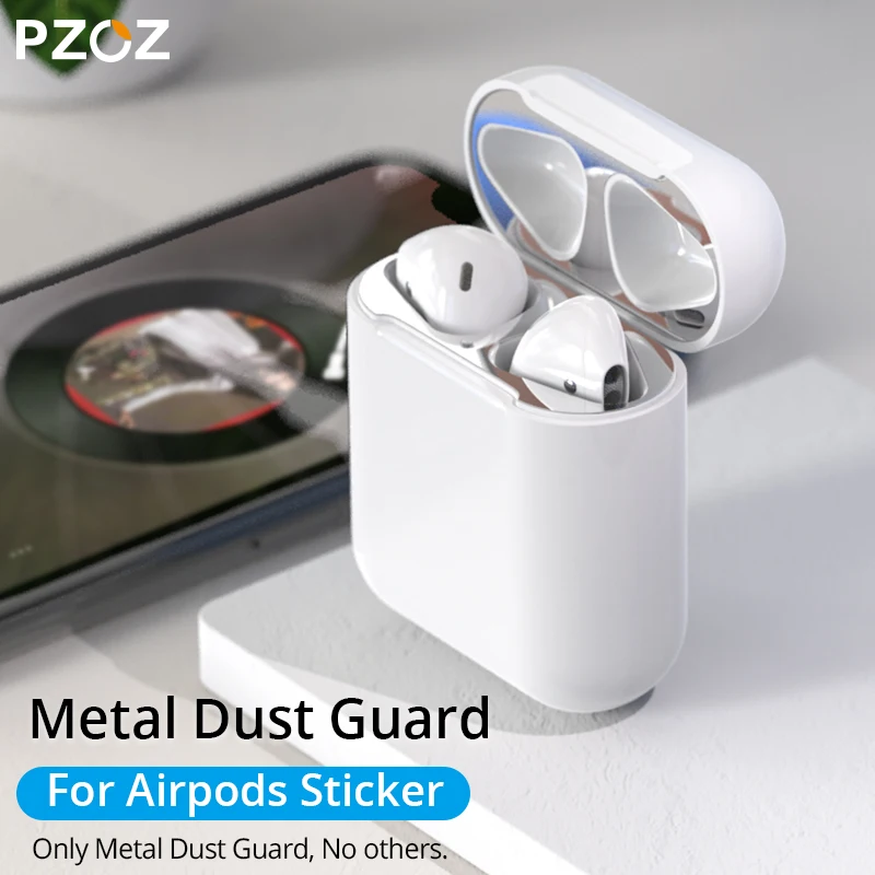 Металлическая Наклейка для Airpods защита от пыли зарядный бокс защитные аксессуары