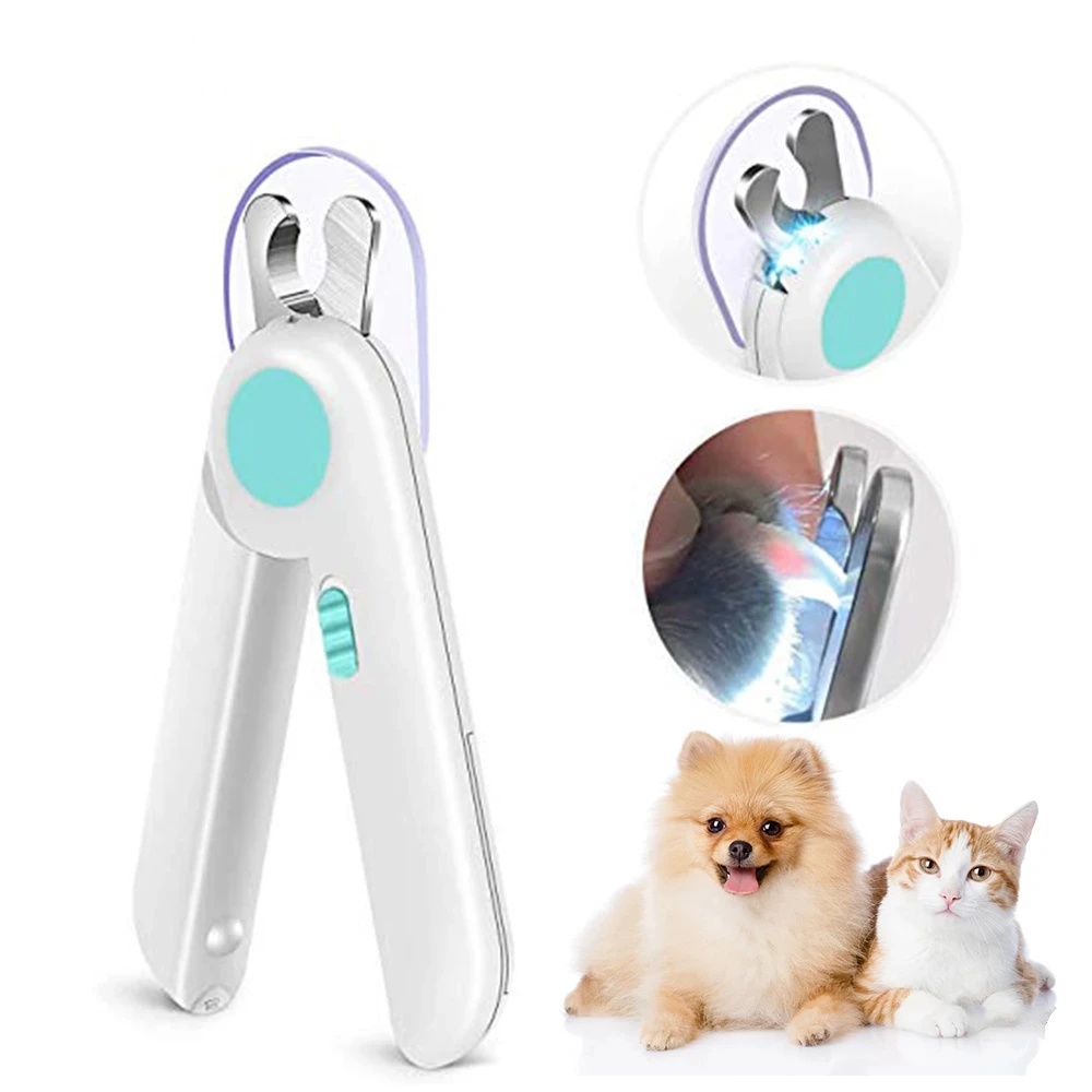 

Pet Nail Claw Cutter LED Light Grooming Scissors Cats Nails Clipper Trimmer Pet Nail Clippers Small Dog Claw Nail Supplies Blue