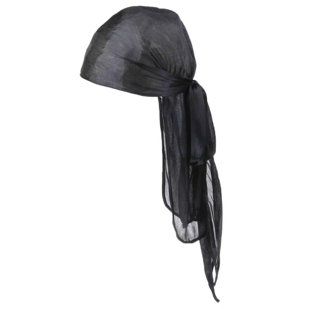 Шелковистая шапка Бандана унисекс Durag с длинным хвостом Байкерская Кепка для