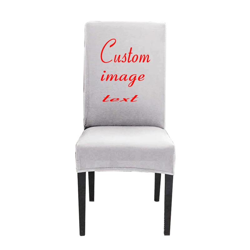 

Custom image text Dining Chair Cover Stretch Universal High Back Chair Covers Machine Washable Chair Cover With Back