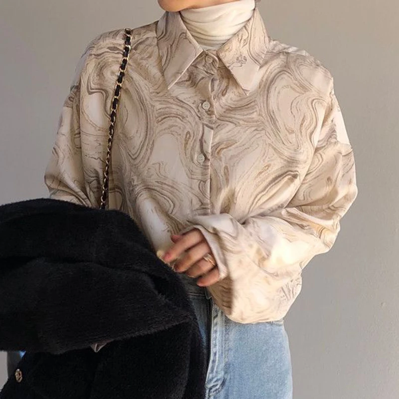 Ранняя весна не основной дизайн принт чернила отворот однобортный свободная