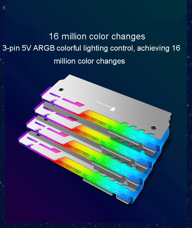 4 шт./лот JONSBO NC-3 светящийся жилет с памятью RGB радиатор 12 в маленький 3 Pin аура светодиодный алюминиевый радиатор Настольный теплоотвод ОЗУ