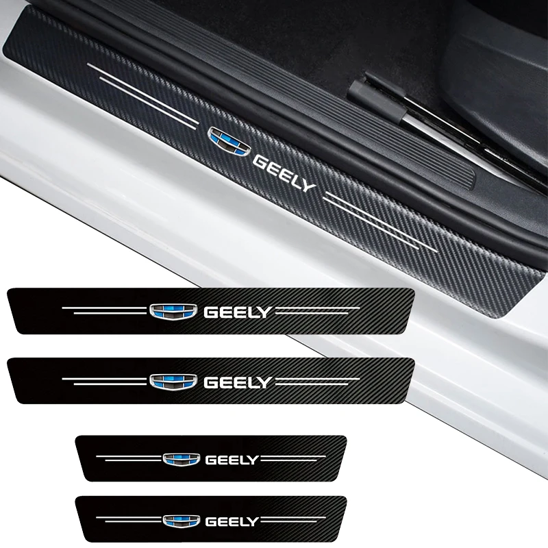 

4pcs Car Door Sill Anti-scratch Board Protection Sticker Decoration for Geely Ic Panda Ck Emgrand Ec7 Mk Gc7 X7 Car Accessories