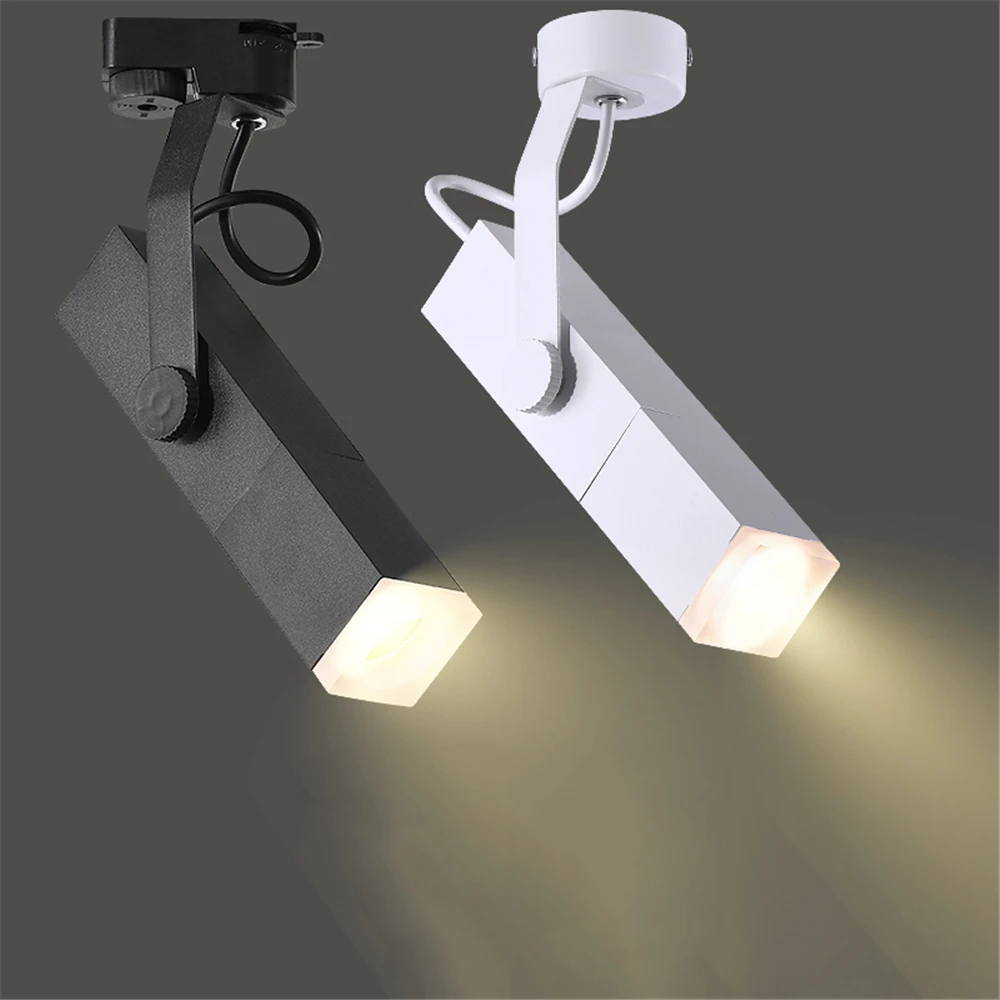 Светодиодный точечный квадратный креативный Трековый светильник COB для гостиной