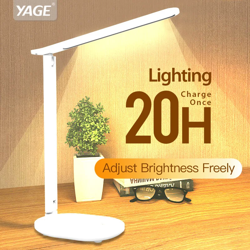 

Stepless Dimmable Desk Reading Light Foldable Rotatable Touch Switch LED Table Lamp USB Charger RechargeableBattery Night Lamp