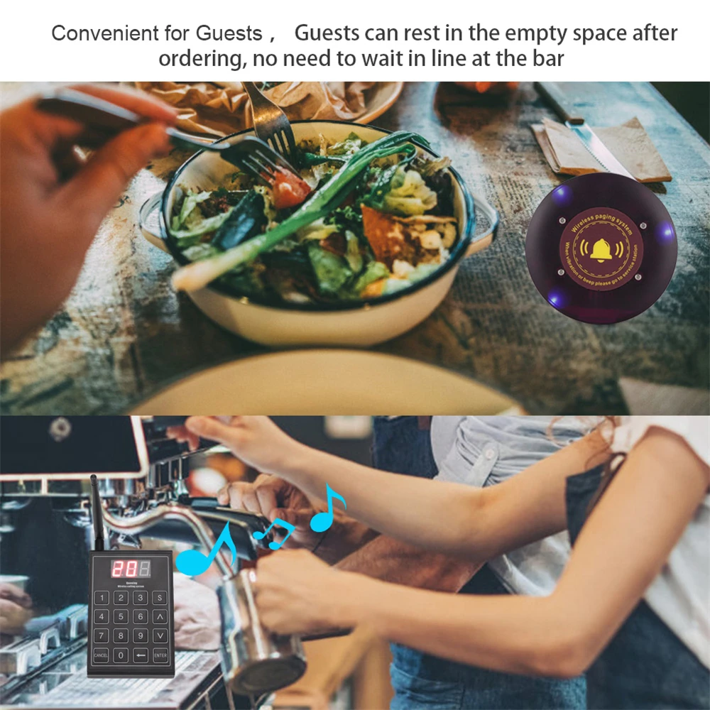 Ресторан пейджер Беспроводная система вызова официанта гость ожидания приемник