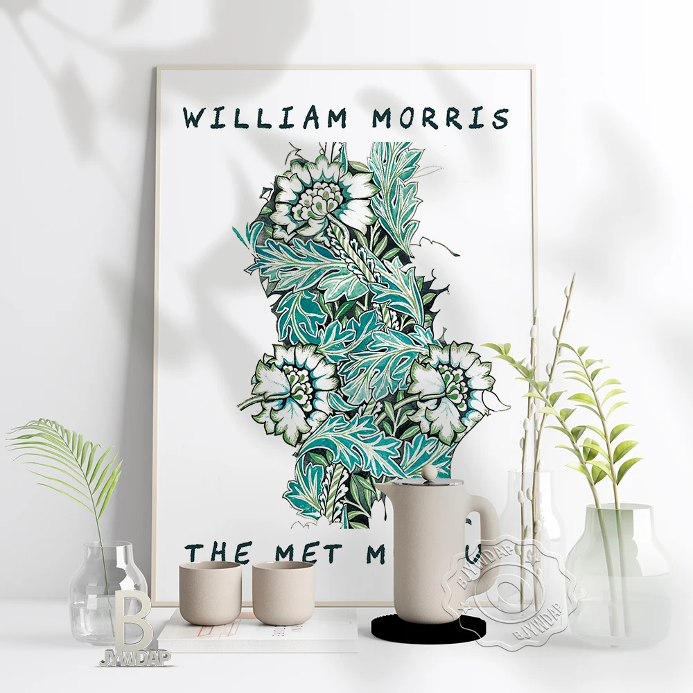 

Victoria And Albert Museum Exhibition Retro Poster William Morris Art Prints Britain Plant Pattern Art Nouveau Wall Home Decor