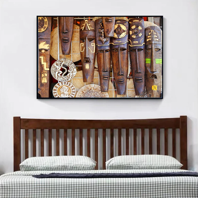 Женская маска религиозные плакаты и принты холст живопись настенный