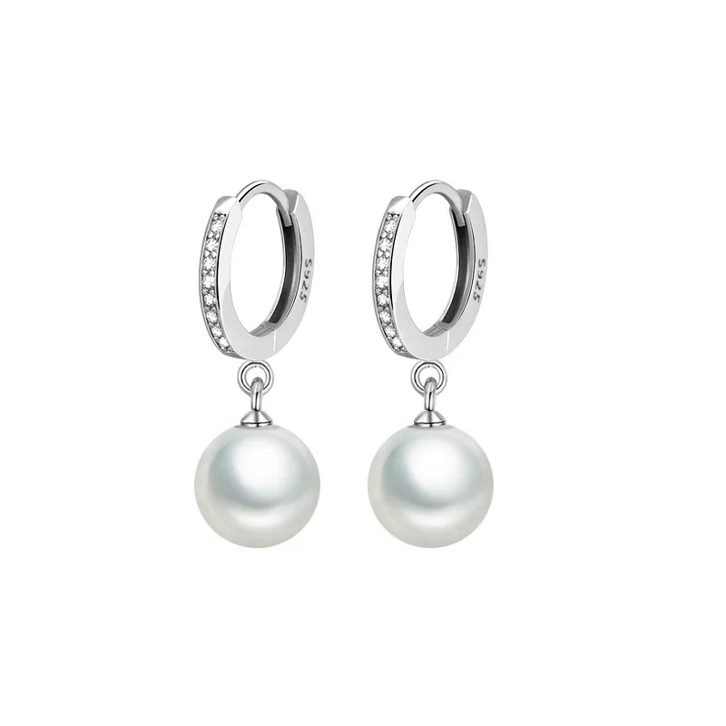 

Elegant Round Imitation Pearl Dangle Earrings Dazzling Women Engagement Wedding Elegant Accessories Fashion Earrings