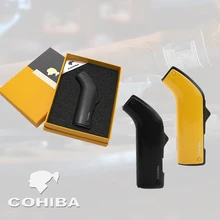 COHIBA Windproof Powerful Triple Torch Lighter BBQ Jet Gas Cigar Lighter Turbo Metal Kitchen Cigar Spray Gun Outdoor Gadgets Man
