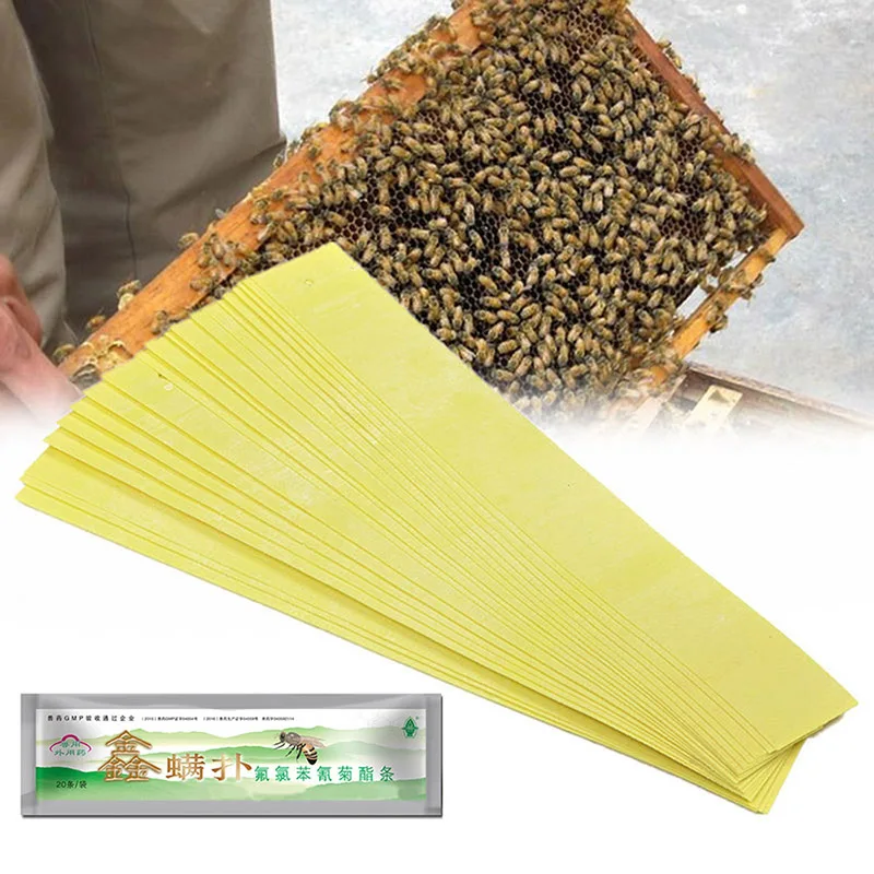

Newly 20 Pcs/Bag Beekeeping Fluvalinate Mite Killer Tool Pest Control Varroa Strip XSD88