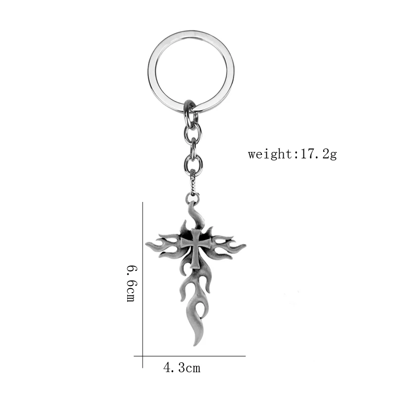 Брелок в стиле хип-хоп с крестом пламени для женщин и мужчин винтажный