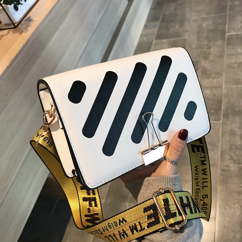 

2021 Women's Handbag Fashion PU Leather Stripe Messenger Bag Messenger Bag Hot Sale One-shoulder Small Square Bag For Women's