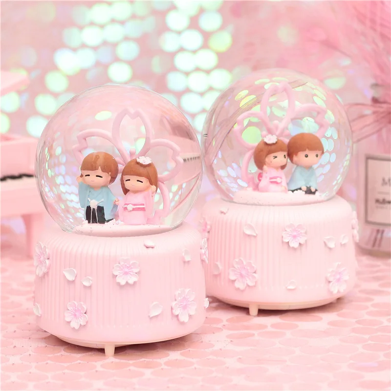 10*15 8 см Снежная подсветка хрустальные круглые стеклянные музыкальные шкатулки