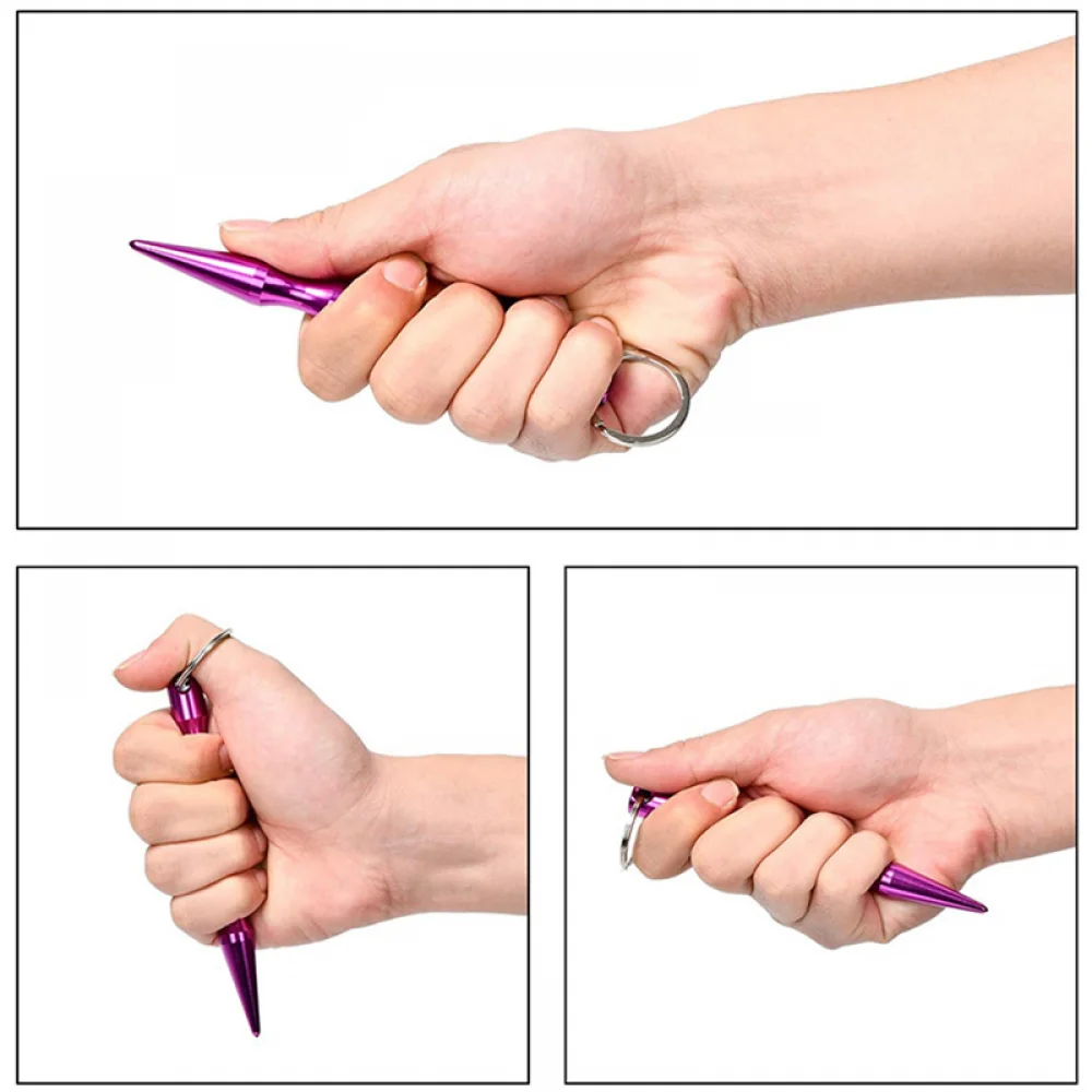 

1Pc aluminum alloy pen-shaped self-defense multi-function non-slip portable self-defense window breaking tool keychain Tact