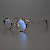 brand designer retro round acetate titanium glasses frame men original quality handmade eyeglasses women super light spectacles