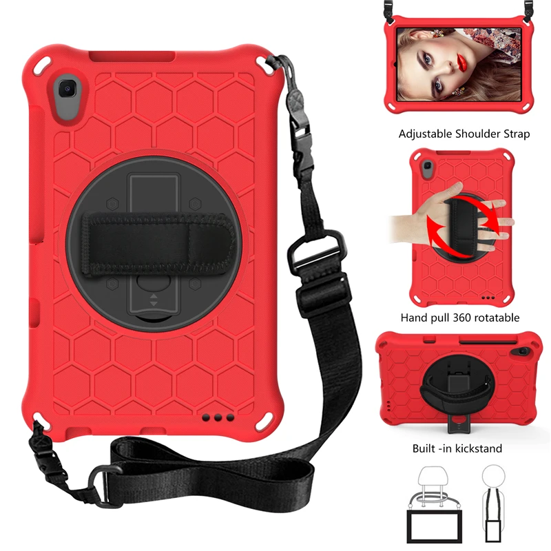 

Kids Stand Cover For Huawei MediaPad M6 Turbo 8.4 inch VRD-W10 VRD-AL10 360 Hand Shoulder Strap EVA Shockproof Tablet Case Coque
