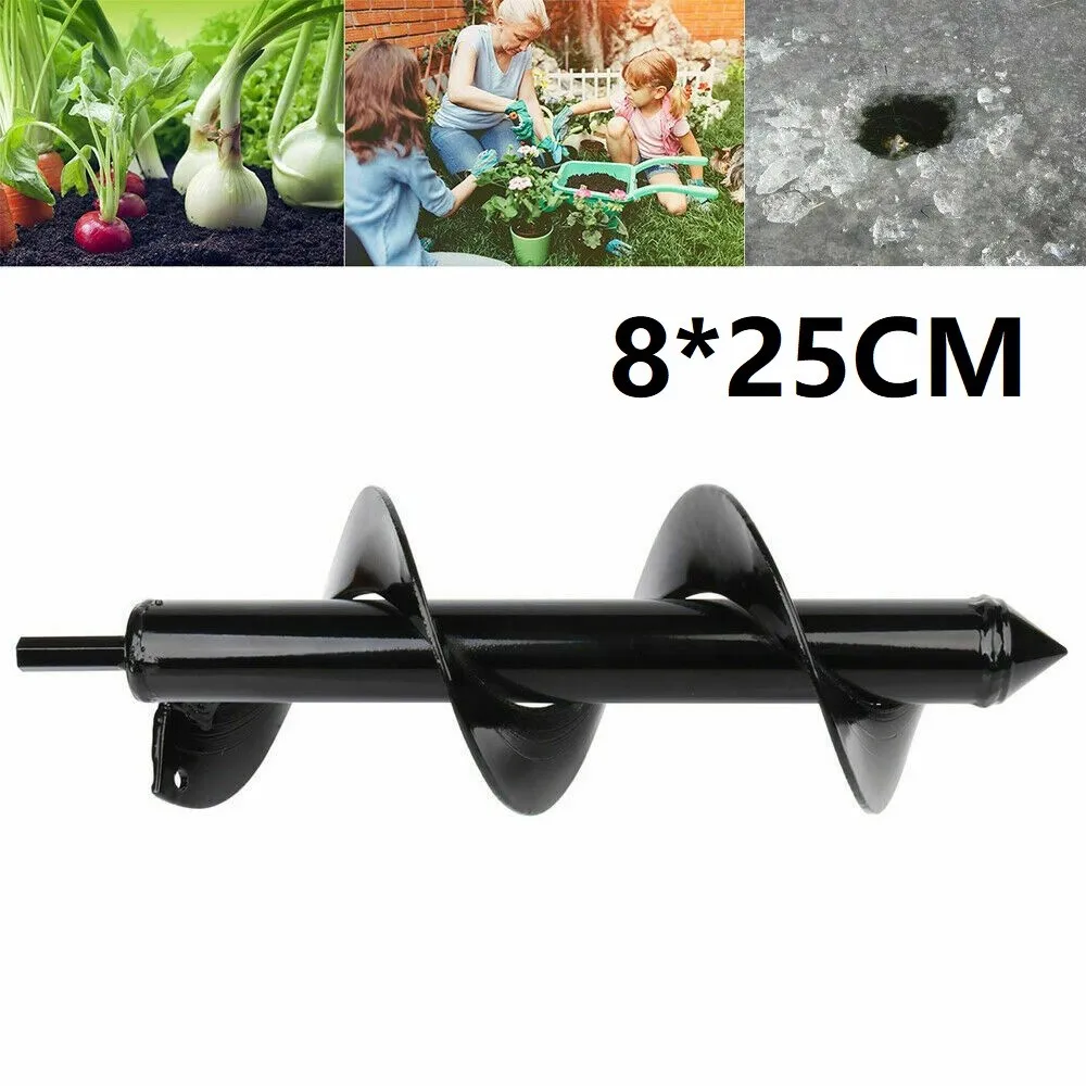 

New 8X25CM Garden Auger Spiral Earth Drill Bit Flower Planter HEX Shaft Planting Hole Digger Tool