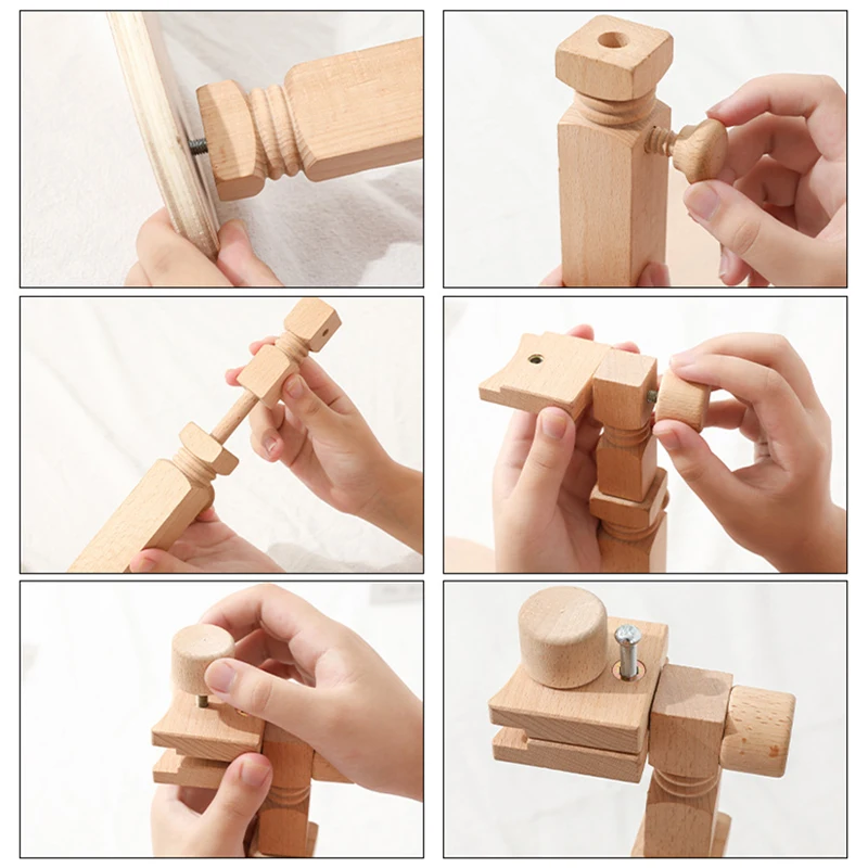 

Wooden Vertical Embroidery Frame Adjustable Desktop Embroidery Framer Multifunctional Cross Stitch Frame Household Products New