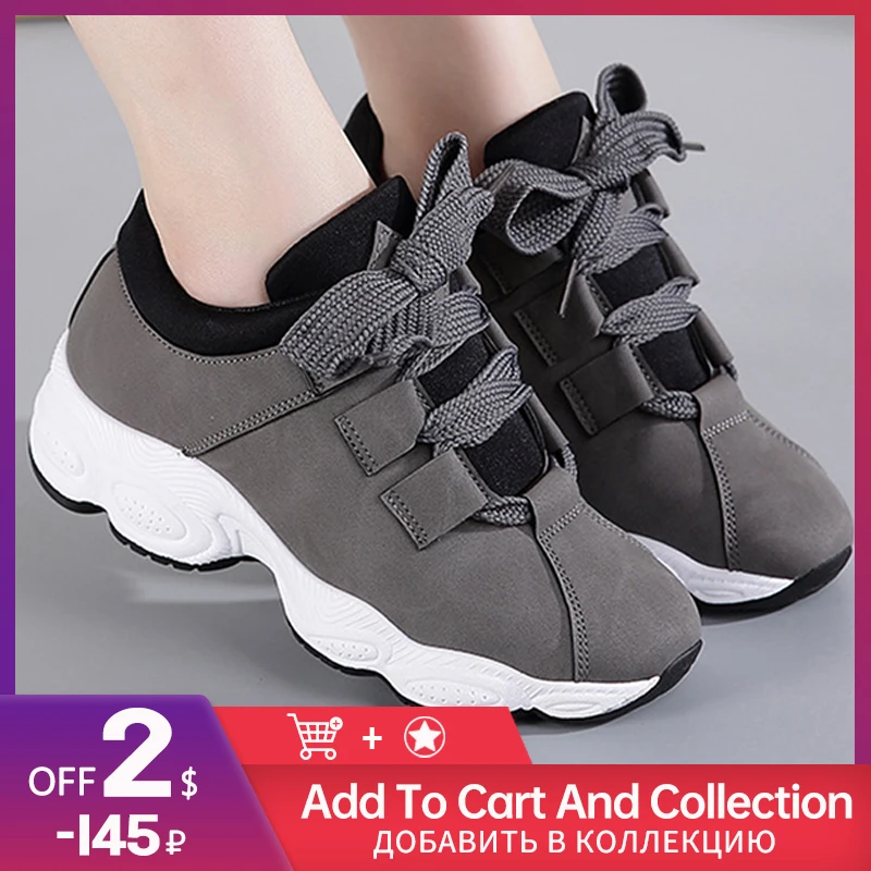 

Fashion Casual Women's Sneakers Comfortable Breathable Cushioned Sports Shoes Lace-up Platform Walking Shoes for Women