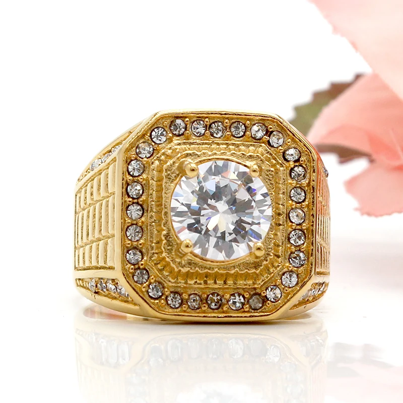 Мужское обручальное кольцо KLDY Золотое кольца для мужчин из нержавеющей стали