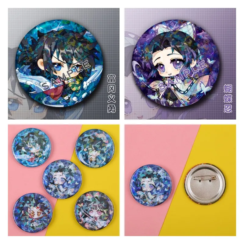

6cm Anime Demon Slayer Kimetsu No Yaiba Badge Cosplay Tanjirou Inosuke Giyuu Zenitsu Metal Brooch Christmasbirthday Gift