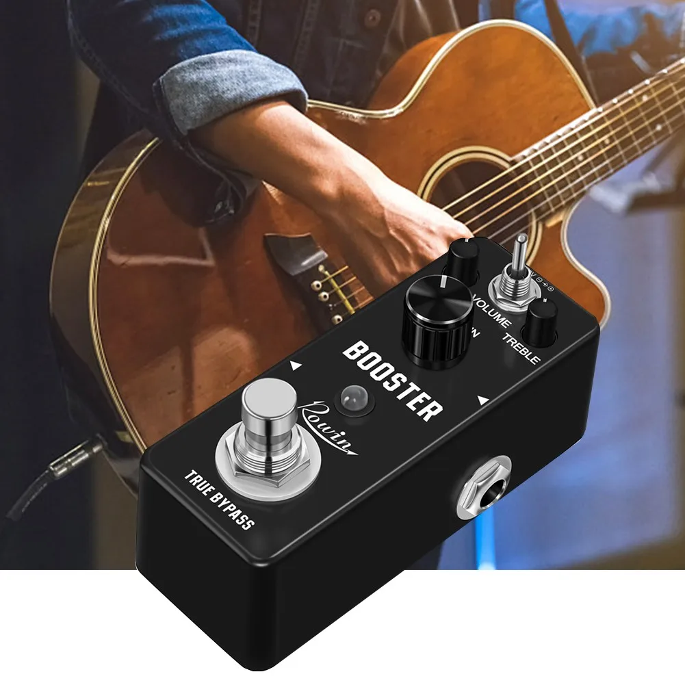 

Electric Guitar Effector Rowin LEF-318 Clean Boost Pedal Mini Guitar Booster Pedal Analog Pure Signal Amplification Sound