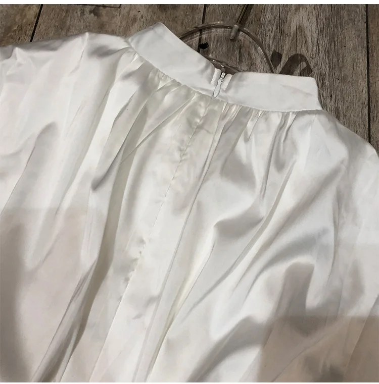 

Elegant Lady Satin Dress for Women 2021 Spring Slimming Long Sleeve Narrow Dress Female Party Plain Mid-length Dresses