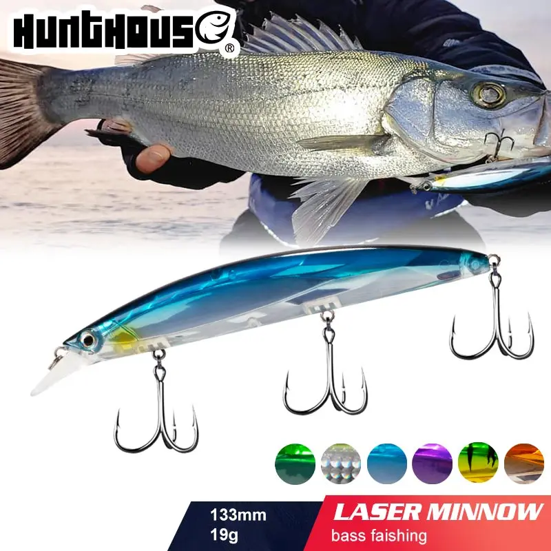 Hunthouse laser minnow LW407 133mm19g воблеры crankbait floation дайвинг 0 2 м жесткая рыболовная приманка
