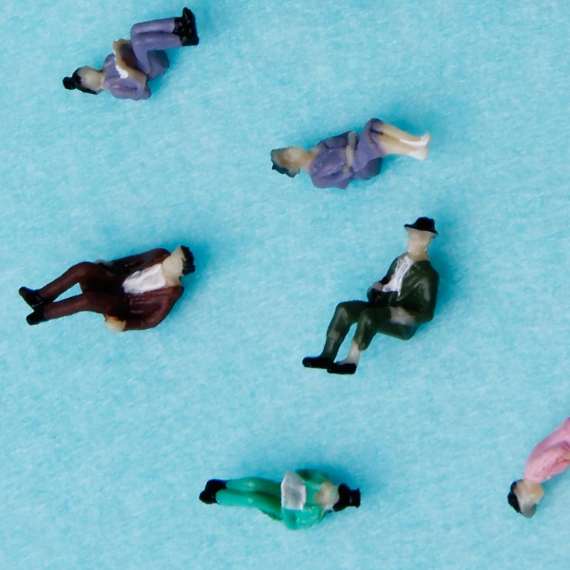 

New 20pcs 1:100 Painted Model People Train Park Street Sitting People Figures