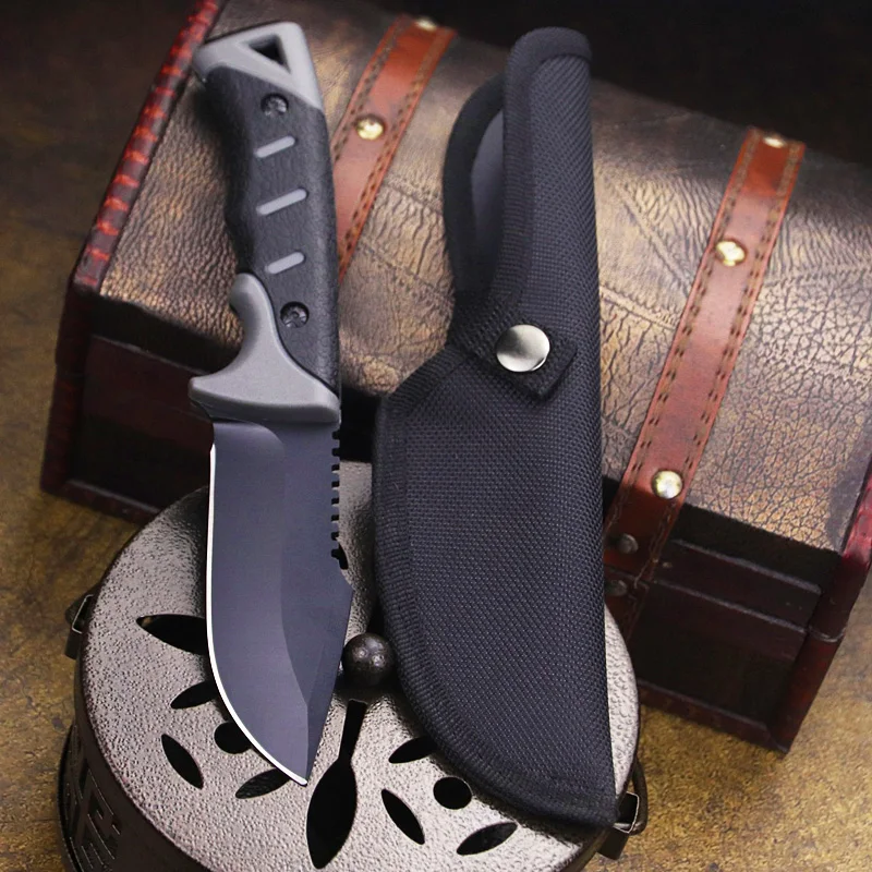 Прямой тактический нож 440A сталь 58 HRC уличный охотничий из АБС-пластика для