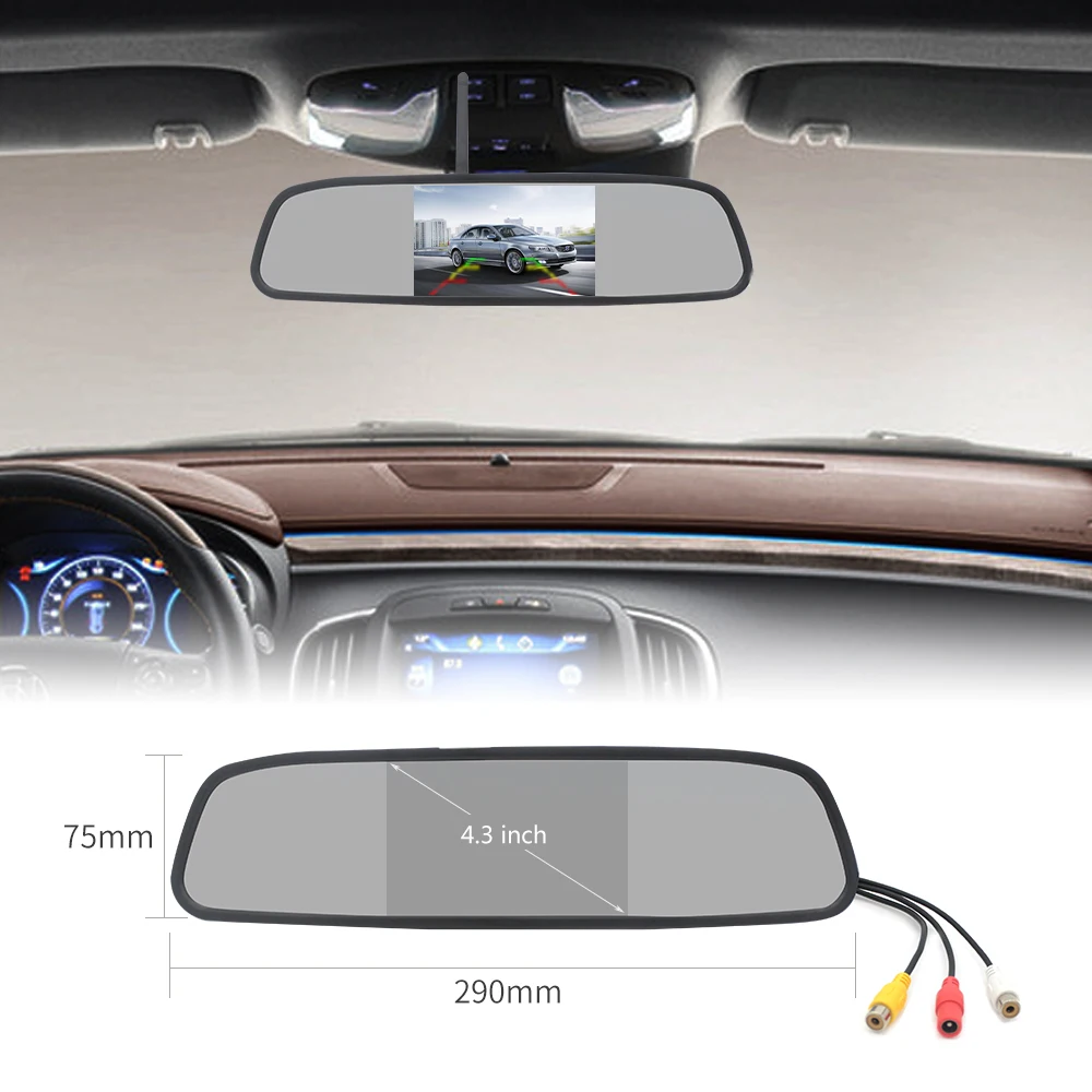 

Car Parktronic Automatic LED Parking Sensor with Mirror 4 Sensors Reverse Backup Parking Radar Monitor Detector System Display