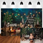 Джунгли палатка фон для фотографирования новорожденных с изображением-зелены фон Рождество фон для студийной фотосъемки детей с изображением День рождения фотосессия Фотостудия
