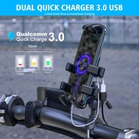 motorcycle quick charging dual usb power adapter charger with extension cable