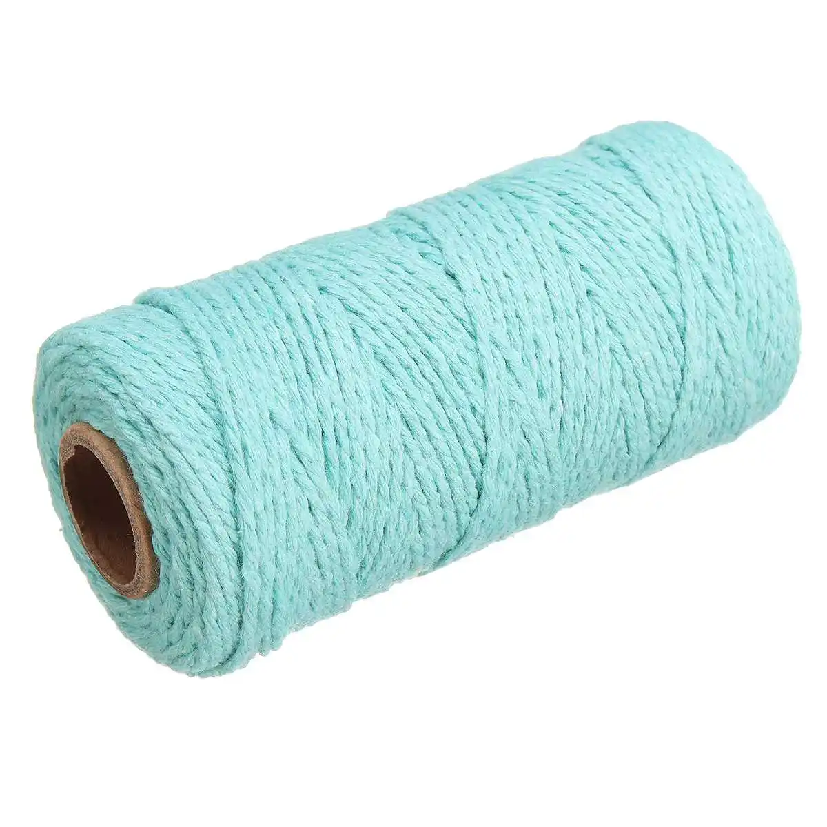 Light Blue Шнуры из чистого хлопка, нить для шитья, витой шнур макраме, длина 100 м/100 ярдов, сделай сам, Свадебный декор, поставка, ручная работа, веревка, ремесло - Цвет: Light Blue