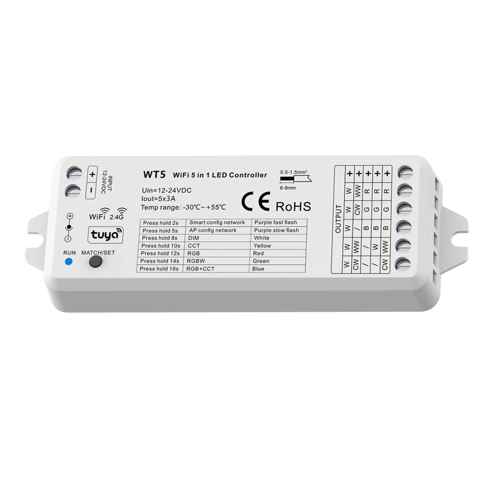 

TUYA WiFi Led Controller DC12V 24V DIM RGB RGBW RGBCCT Strip Control Wireless 2.4G Remote Smart Life APP Echo Plus Voice Control