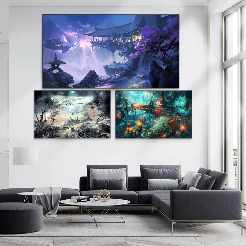 

Animation oil painting castles in the air art canvas painting living room corridor office home decoration mural