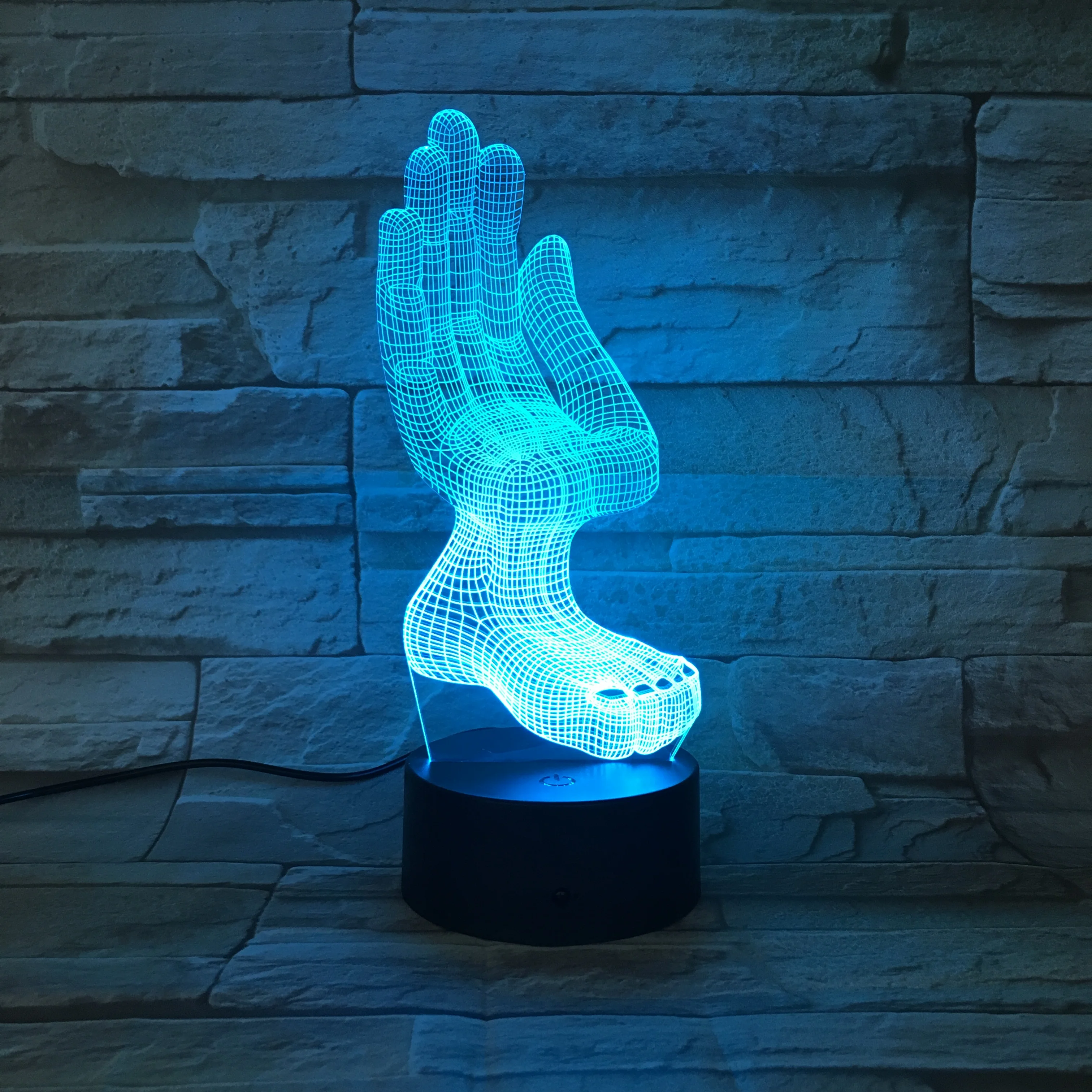 Креативная 3D Светодиодная лампа ручная и ножная модель акрилосветодиодный