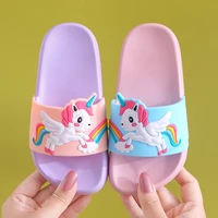 2021 summer girls indoor cartoon cute pink unicorn slippers boy beach shoes toddler girl shoes kids slippers 5 12y