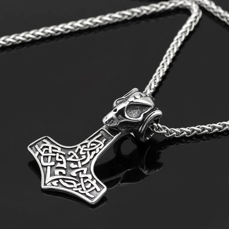 Мужская подвеска с черепом Thor Hammer кулон серебряным покрытием мужские подвесные