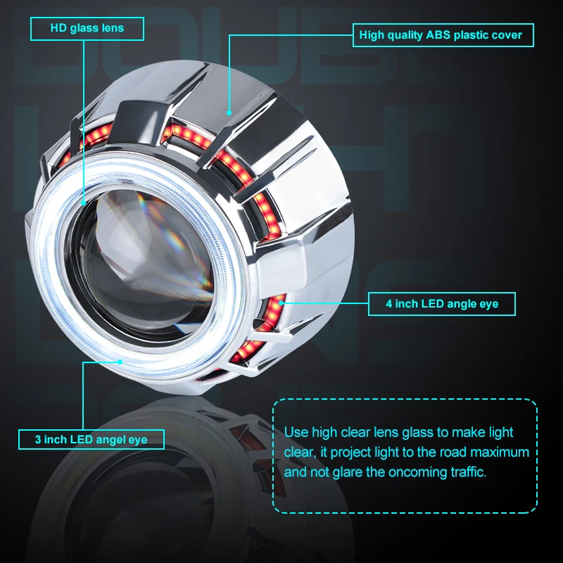 2 шт. 5 дюймов универсальный би ксеноновых фар Высокопрочная конструкция линзы