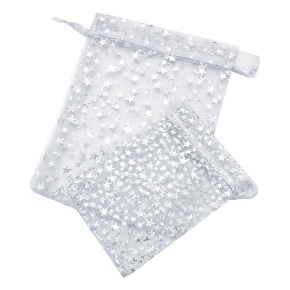 Оптовая продажа 50 шт. белые мешки из органзы Звездный дизайн свадебные подарки